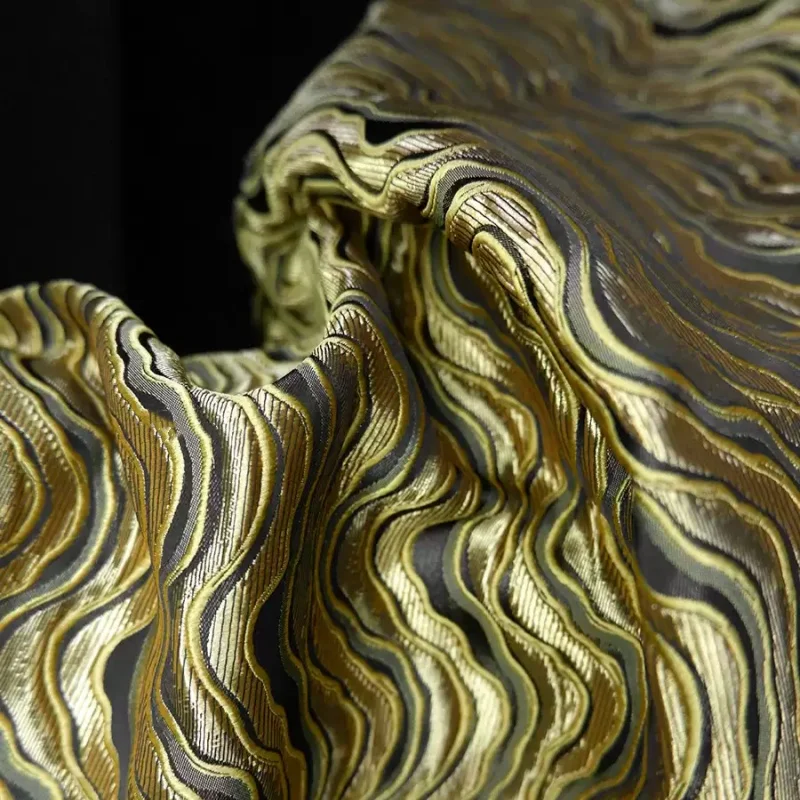 Yellow Wave Water Ripple Three-Dimensional Relief Texture Textile Formal Dress Coat Jacquard Weave Designer Clothing Fabric
Yellow Wave Water Ripple Three-Dimensional Relief Texture Textile Formal Dress Coat Jacquard Weave Designer Clothing Fabric