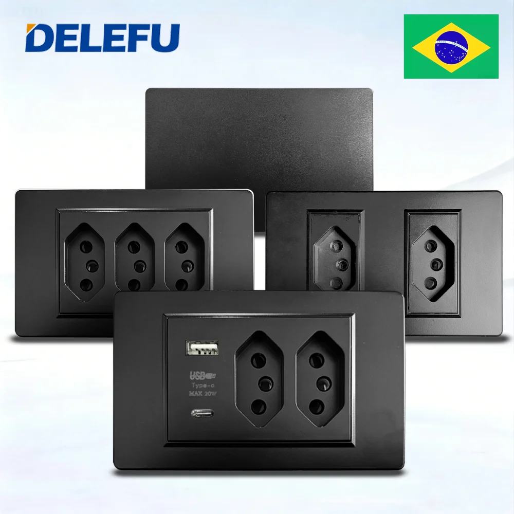 Многофункциональный настенный модуль DELEFU Black PC (USB Type-C, быстрая зарядка, выключатель, CAT6, 10А/20А)
Многофункциональный настенный модуль DELEFU Black PC (USB Type-C, быстрая зарядка, выключатель, CAT6, 10А/20А)