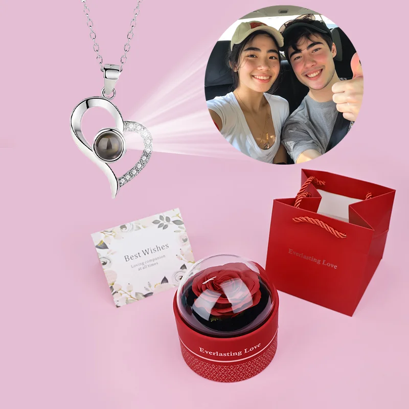 Custom Color Photo Projection Heart Necklace With Luxury Rose Box 2025 Girlfriend Mom Valentine Day Romantic Gifts
Custom Color Photo Projection Heart Necklace With Luxury Rose Box 2025 Girlfriend Mom Valentine Day Romantic Gifts