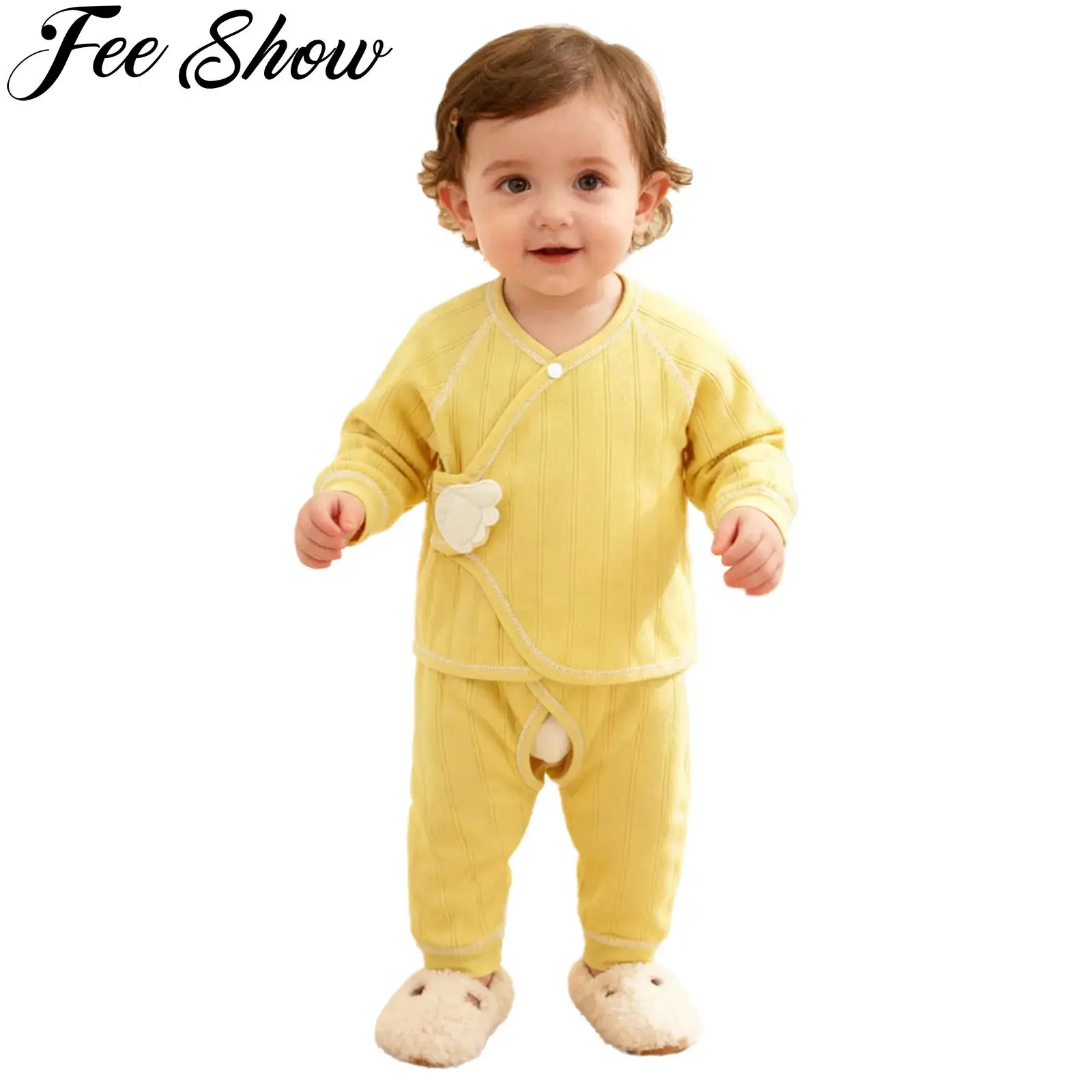 Baby Boy Girls Clothes Spring Autumn Homewear Long Sleeve Slanting Hook-and-Loop Fastener Top with Cutout Crotch Pants Sleepwear
Baby Boy Girls Clothes Spring Autumn Homewear Long Sleeve Slanting Hook-and-Loop Fastener Top with Cutout Crotch Pants Sleepwear