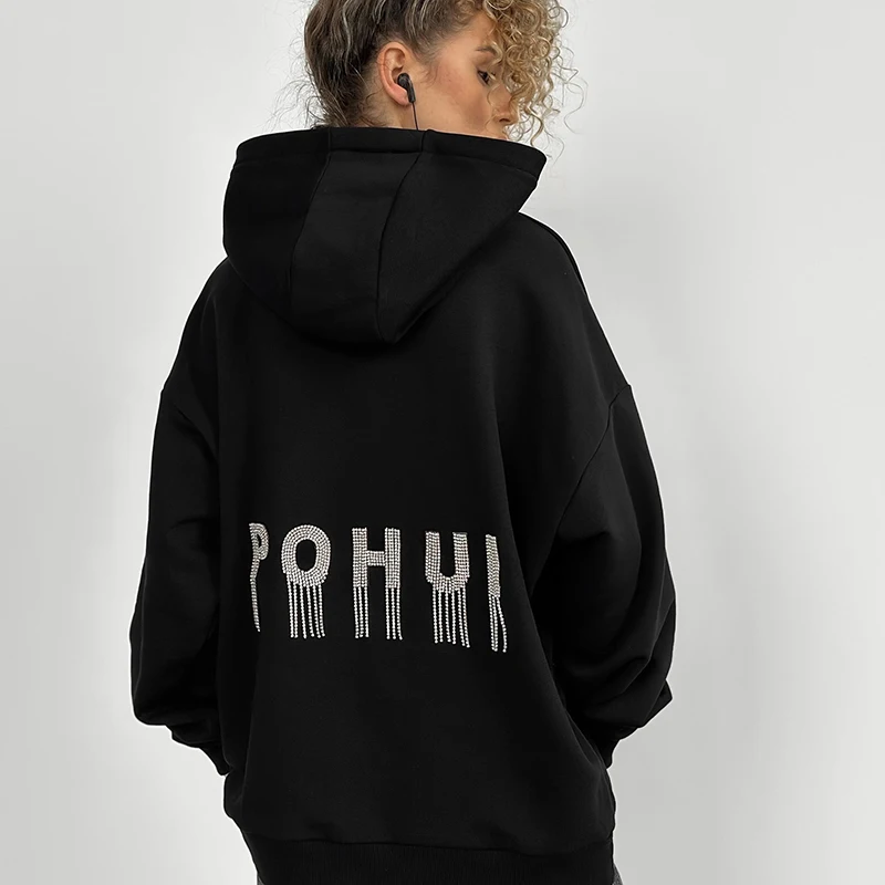 Trendy Letter Diamond Chain Hoodie Women's Hooded Fashion Autumn And Winter New Item Loose Casual Hoodie Jacket Women's Clothing
Trendy Letter Diamond Chain Hoodie Women's Hooded Fashion Autumn And Winter New Item Loose Casual Hoodie Jacket Women's Clothing