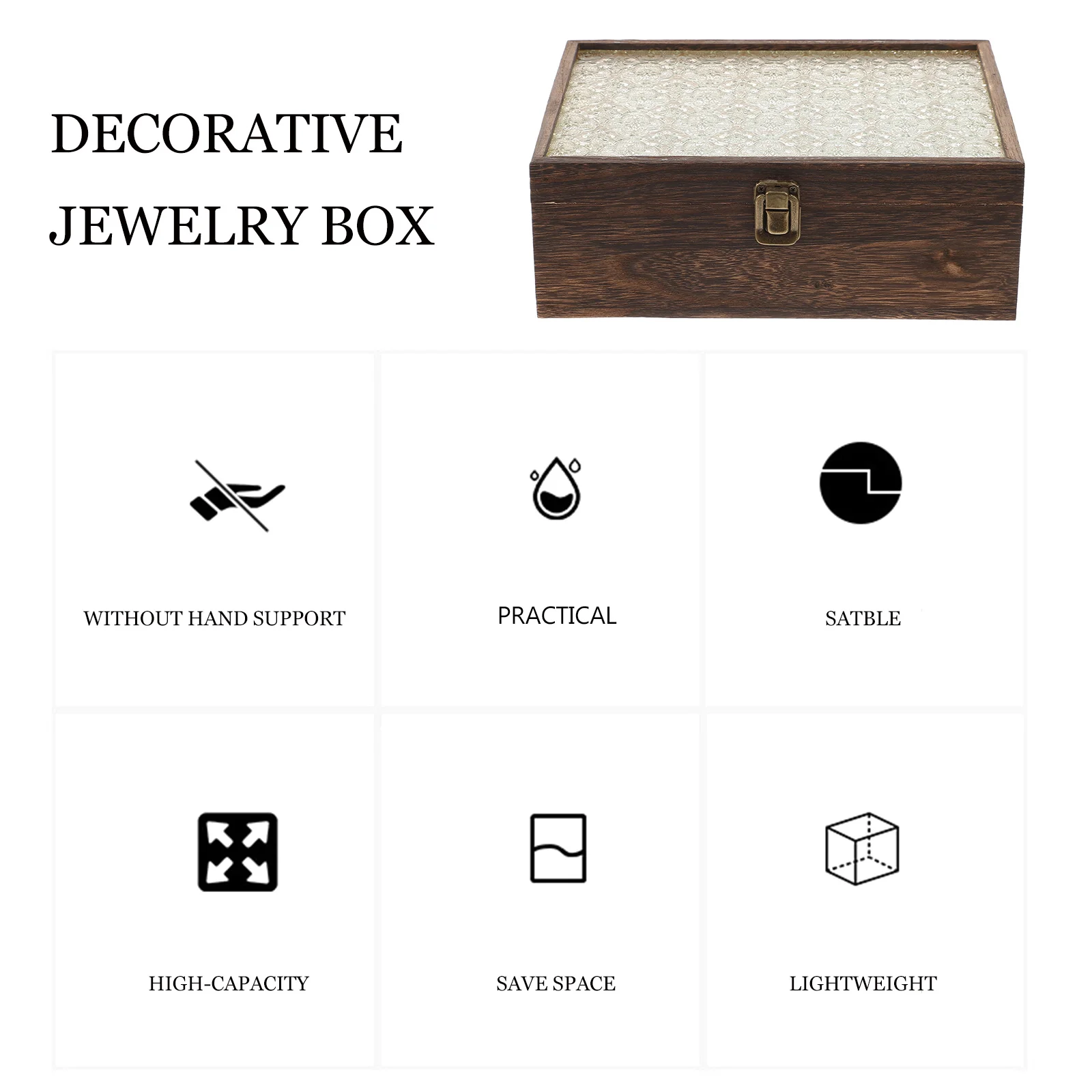 Retro Glass Lid Jewelry Box 26.5x18.8x8cm Wood Storage ganizer Vintage Trinket CaseJewelry Container Display Tool
Retro Glass Lid Jewelry Box 26.5x18.8x8cm Wood Storage ganizer Vintage Trinket CaseJewelry Container Display Tool