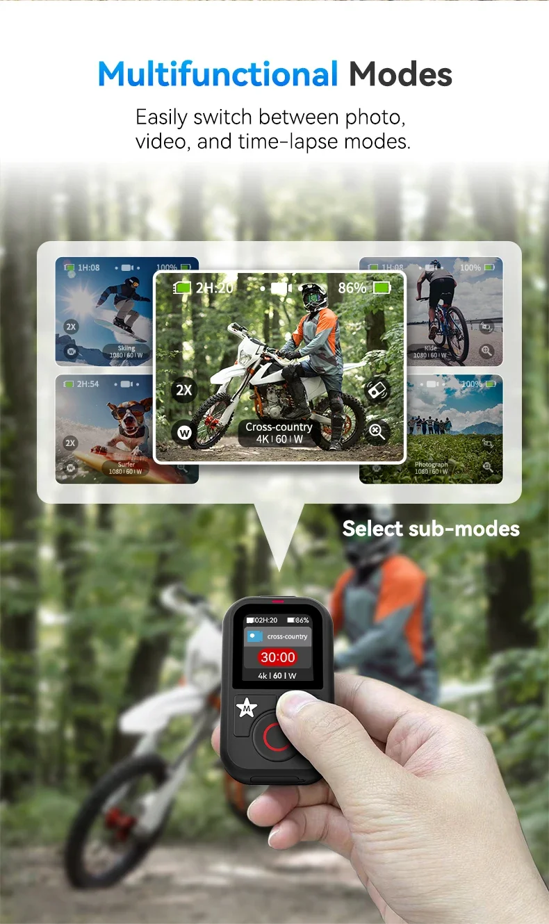 TELESIN Bluetooth Remote Control Waterproof for GoPro Hero13 12 11 10 9 8 Max With Wrist Strap for Action Camera Accessories
TELESIN Bluetooth Remote Control Waterproof for GoPro Hero13 12 11 10 9 8 Max With Wrist Strap for Action Camera Accessories