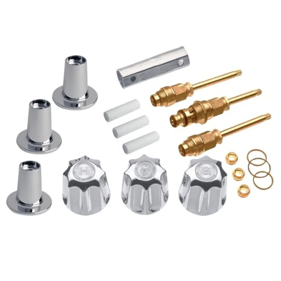 Danco Bathtub and Shower 3-Handle Remodel/Rebuild Trim Kit for Gerber Faucets Knob Handle 11B-1H/C and 11B-4D Chrome 39615
Danco Bathtub and Shower 3-Handle Remodel/Rebuild Trim Kit for Gerber Faucets Knob Handle 11B-1H/C and 11B-4D Chrome 39615