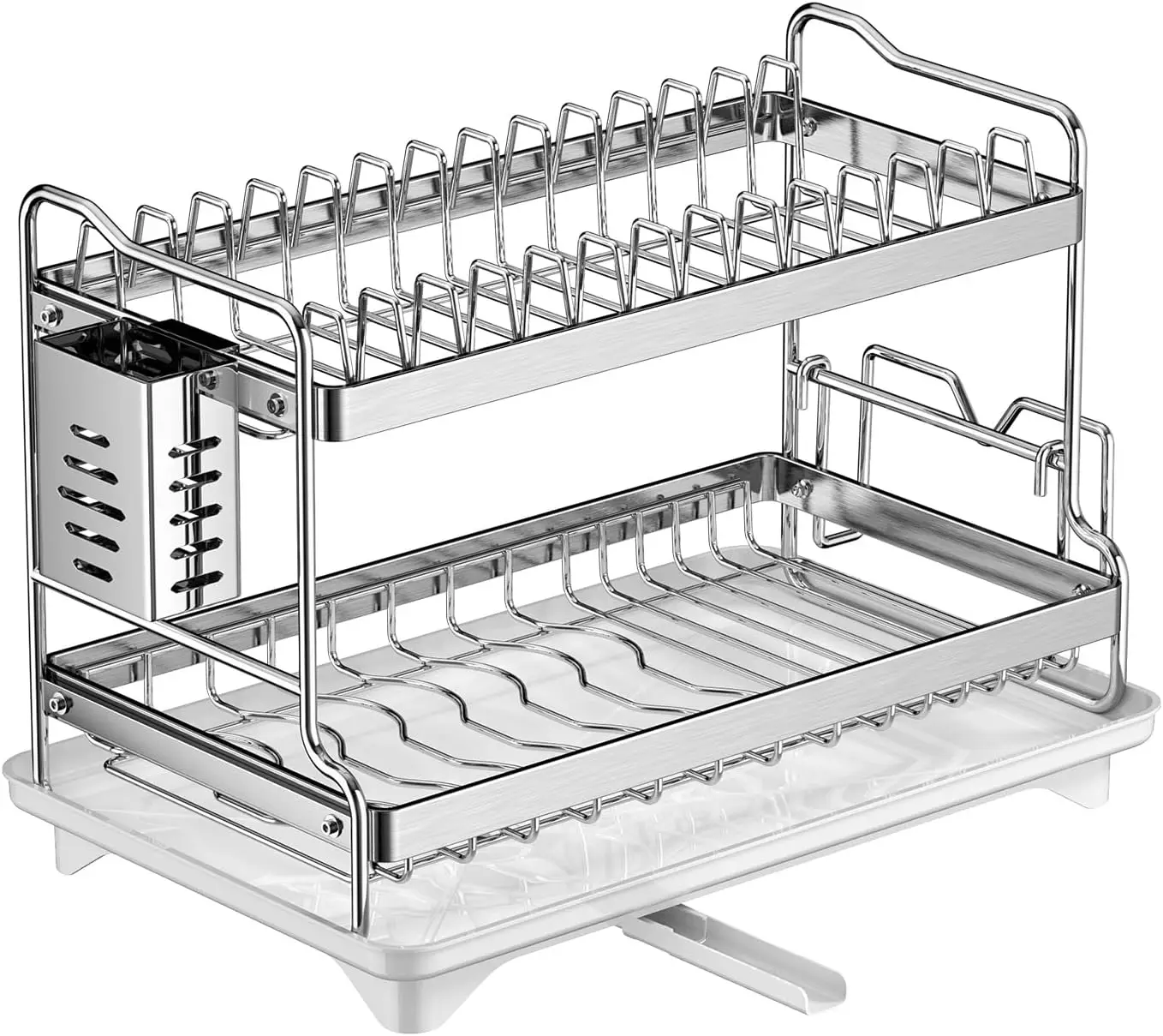 Dish Drying Rack, Double Layered countertop Kitchen Organizer with Drainage Large Bowl Rack and Storage Rack with Drainage Bo
Dish Drying Rack, Double Layered countertop Kitchen Organizer with Drainage Large Bowl Rack and Storage Rack with Drainage Bo