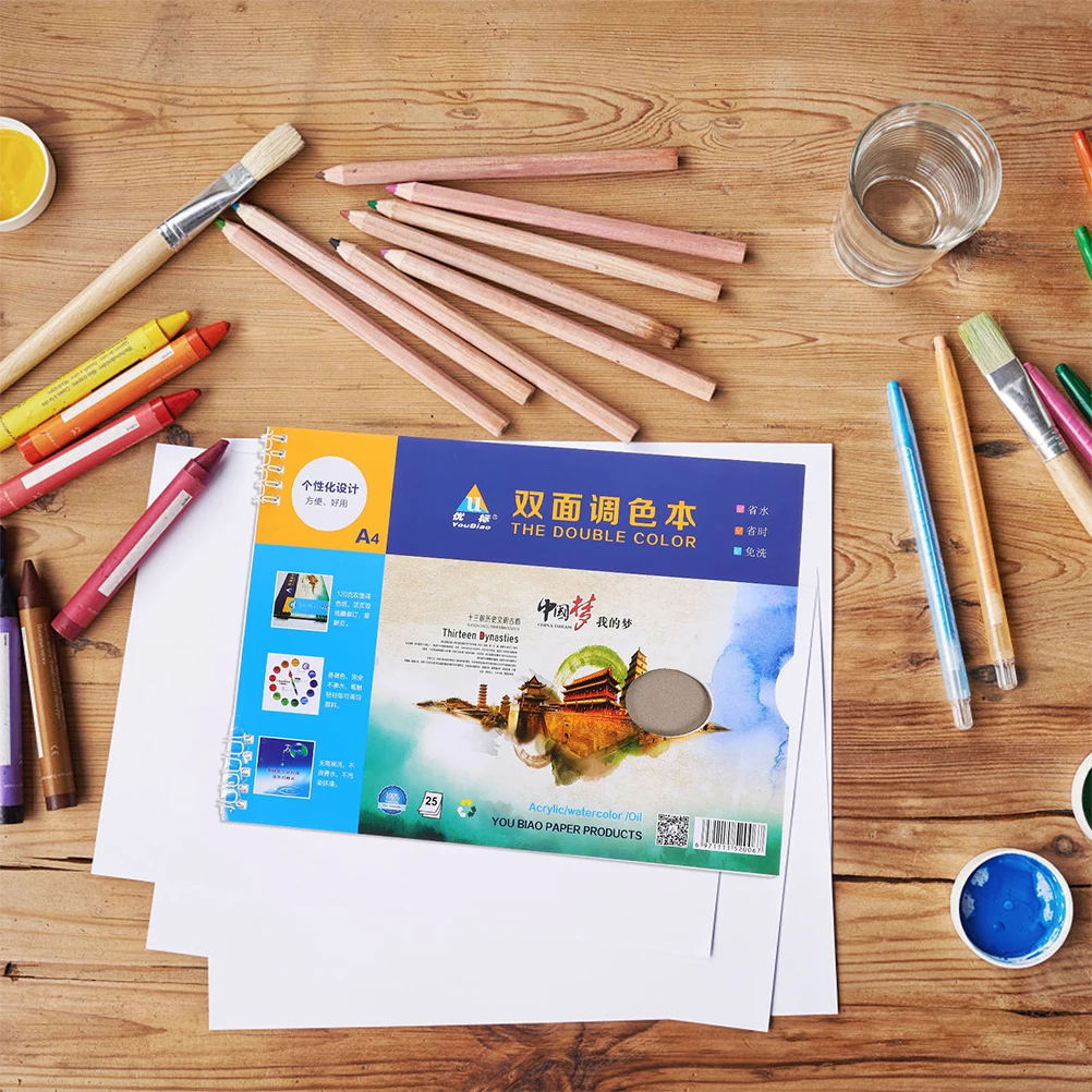 2 Books A4 Double sided Paint Paper Palette 25 Sheets Per Book Watercolor Mixer Practical Pigment Tray Painting Tool
2 Books A4 Double sided Paint Paper Palette 25 Sheets Per Book Watercolor Mixer Practical Pigment Tray Painting Tool
