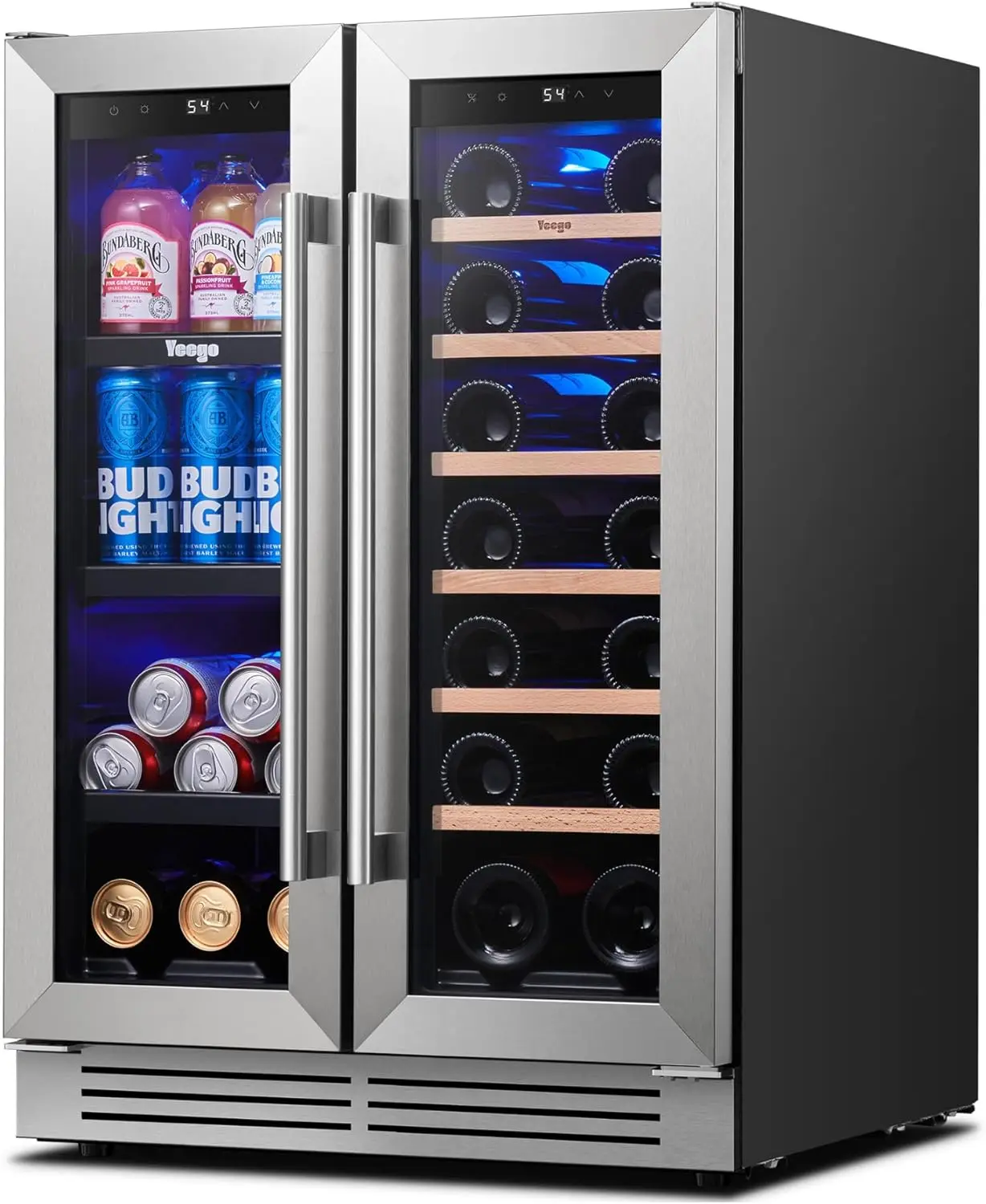 24 Inch Wine and Beverage Refrigerator - 60 Cans & 20 Bottles Wine Fridge with Glass Door, 36-72°F Built-In or Freestanding
24 Inch Wine and Beverage Refrigerator - 60 Cans & 20 Bottles Wine Fridge with Glass Door, 36-72°F Built-In or Freestanding