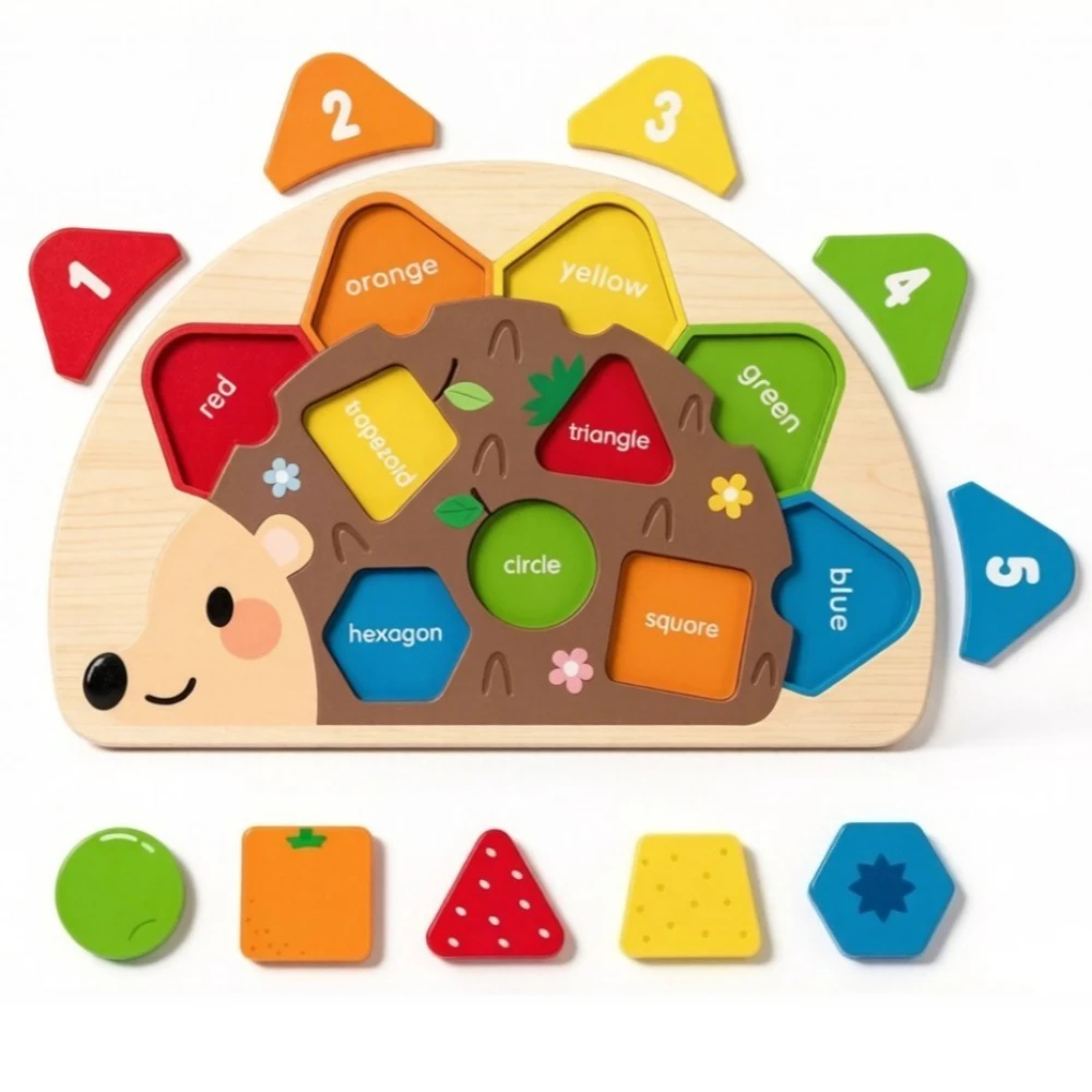 11Pcs Wooden Hedgehog & Dinosaur Peg Toy, Montessori shape color sorting puzzle, educational toy for toddlers aged 1-3 years old
11Pcs Wooden Hedgehog & Dinosaur Peg Toy, Montessori shape color sorting puzzle, educational toy for toddlers aged 1-3 years old