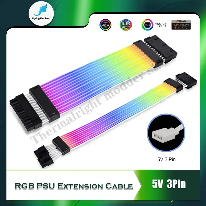 Computer PSU Extension Cable RGB Strimer V2 ATX 24Pin PCI-E 8Pin(6+2), TPU Line+ Silicone LED Glow Mask Support MB 5V ARGB SYNC
Computer PSU Extension Cable RGB Strimer V2 ATX 24Pin PCI-E 8Pin(6+2), TPU Line+ Silicone LED Glow Mask Support MB 5V ARGB SYNC