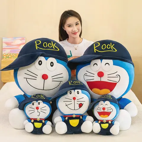 Doraemon Plush Toy Jingle Cat Soft Stuffed Animal Big Cuddly Robot Cat Doll for Kids Birthday Gift Boy Girl Children Present