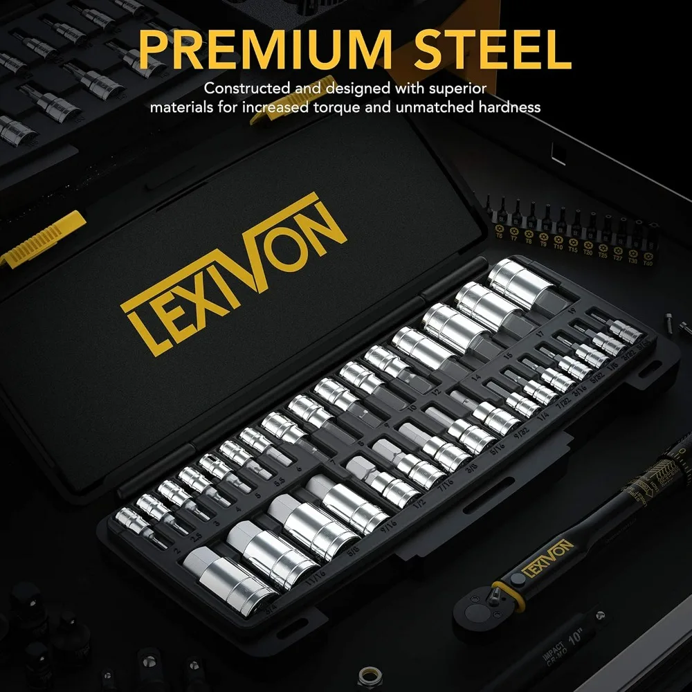 Master HEX Bit Socket Set, Premium S2 Alloy Steel | Complete 32-Piece, SAE and Metric Set | Enhanced Storage Case (LX-144)
Master HEX Bit Socket Set, Premium S2 Alloy Steel | Complete 32-Piece, SAE and Metric Set | Enhanced Storage Case (LX-144)