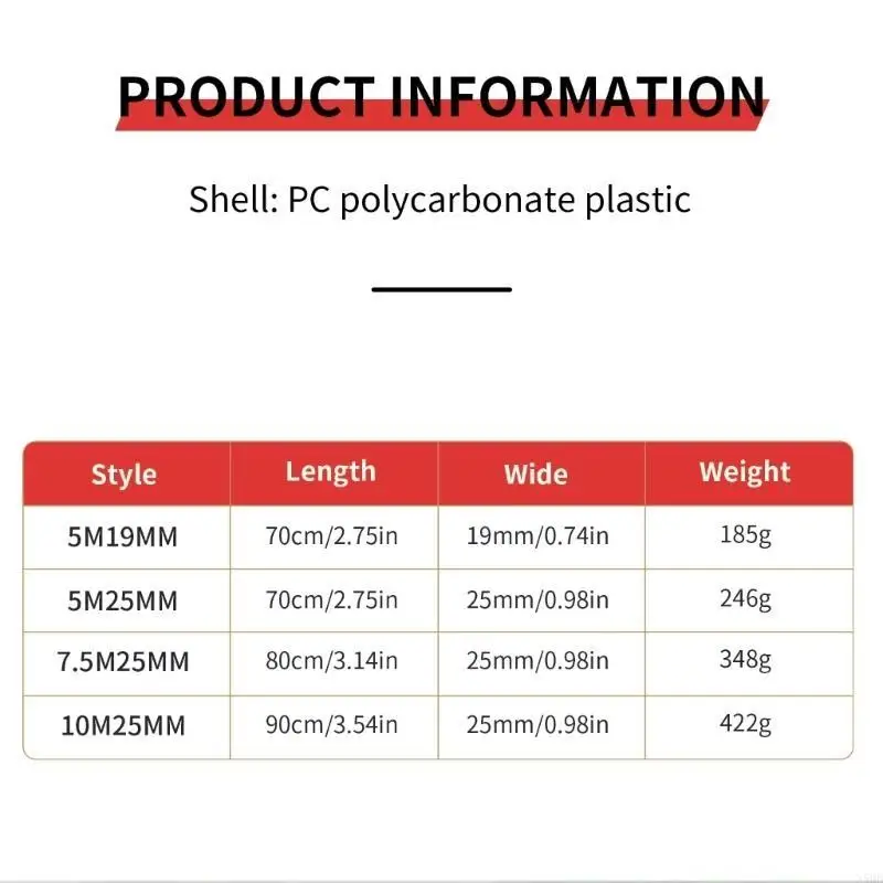 2025 New 5m Transparent Tape Measure Easy to Read Tape for Furniture Installation Tasks
2025 New 5m Transparent Tape Measure Easy to Read Tape for Furniture Installation Tasks