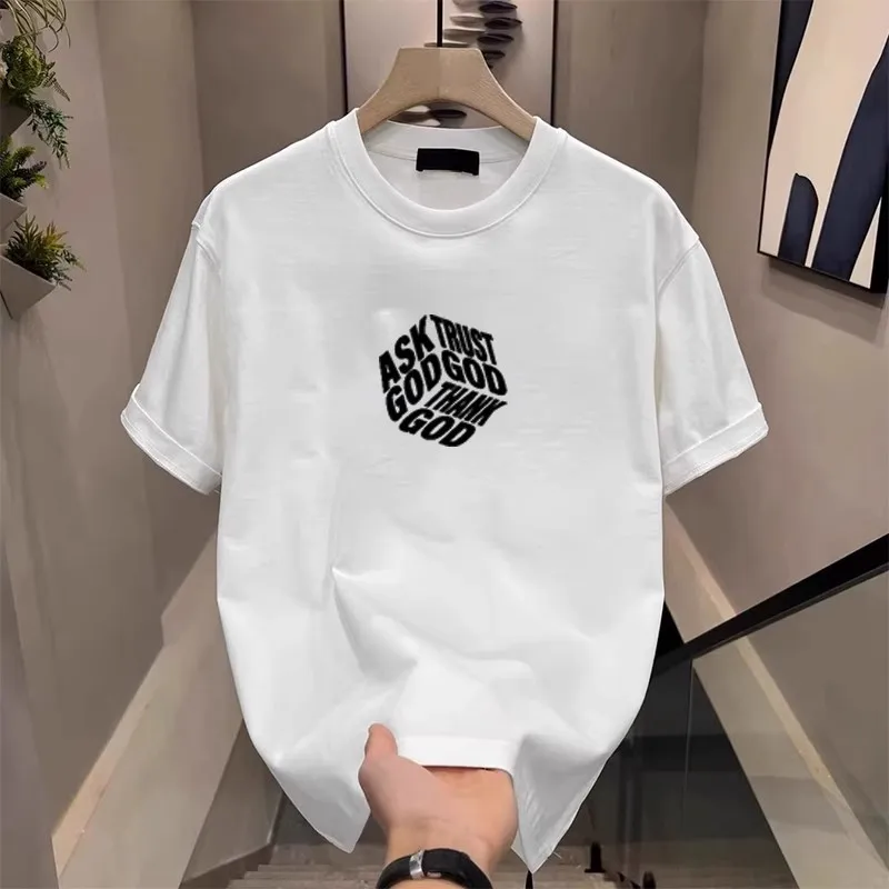 Letter Printed T-shirt Men's New Summer Round Neck Tide Brand 100% Cotton Ins Summer Versatile Breathable Short Sleeve T-shirt
Letter Printed T-shirt Men's New Summer Round Neck Tide Brand 100% Cotton Ins Summer Versatile Breathable Short Sleeve T-shirt