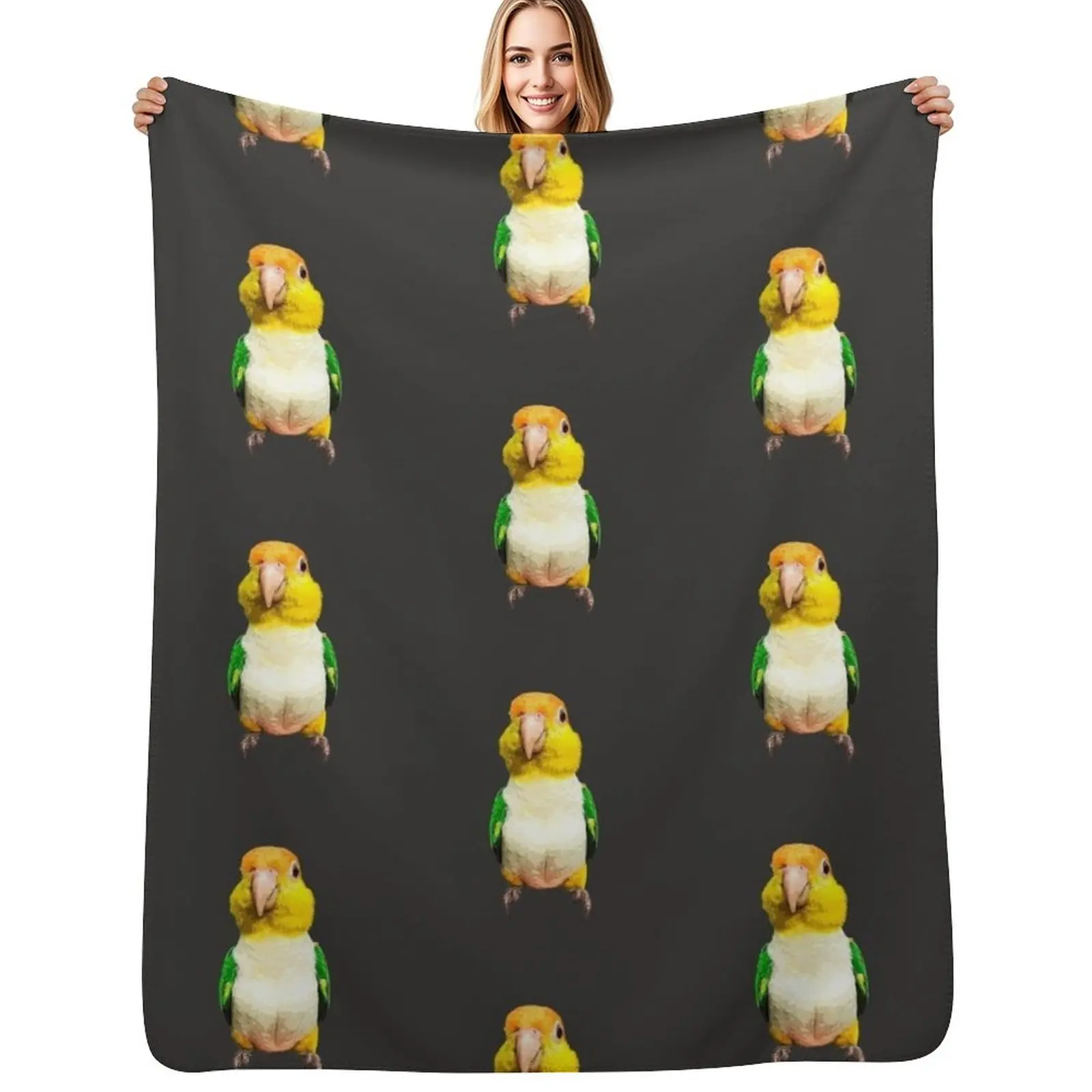 White Bellied Caique Parrot Throw Blanket Compact Warm Blanket for Car Road Trip
White Bellied Caique Parrot Throw Blanket Compact Warm Blanket for Car Road Trip