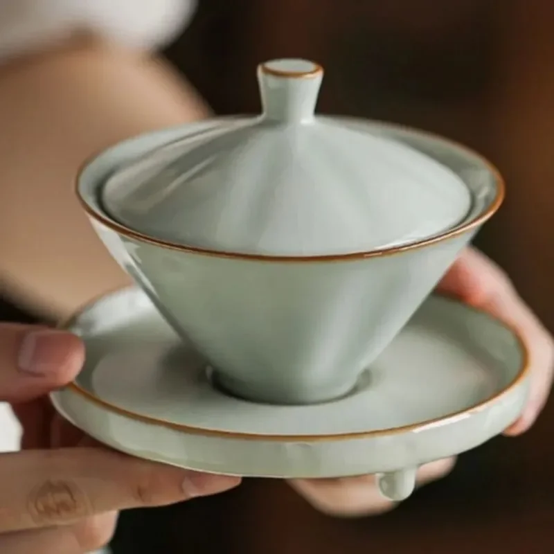 100ML Ceramic Gaiwan Japanese Hanmade Cone Tea Tureen with Tray Kung Fu Tea Set Drinkware Coarse Pottery Tea Maker Bowl
100ML Ceramic Gaiwan Japanese Hanmade Cone Tea Tureen with Tray Kung Fu Tea Set Drinkware Coarse Pottery Tea Maker Bowl