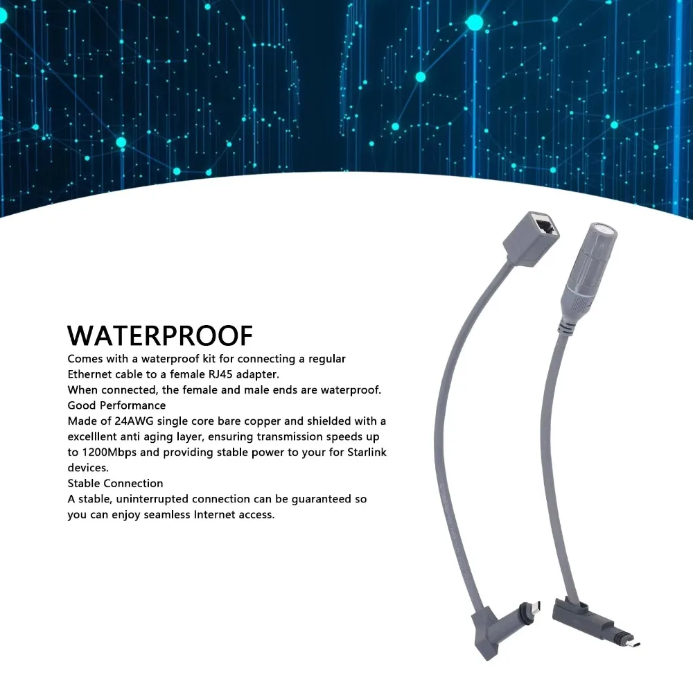 Anti Aging Layer Extension Cable Adapter Stable Connection Connector RJ4 Female Connector Pair 1200Mbps Speed for for Starlink
Anti Aging Layer Extension Cable Adapter Stable Connection Connector RJ4 Female Connector Pair 1200Mbps Speed for for Starlink