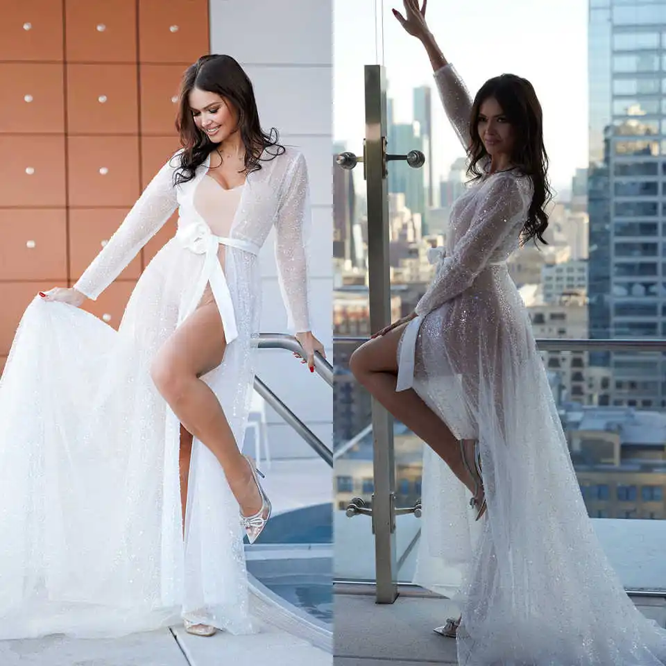 New Design Women Nightgown Pajamas Sequins Long Sleeve Bridal Wedding Bathrobe for Photography Customized
New Design Women Nightgown Pajamas Sequins Long Sleeve Bridal Wedding Bathrobe for Photography Customized