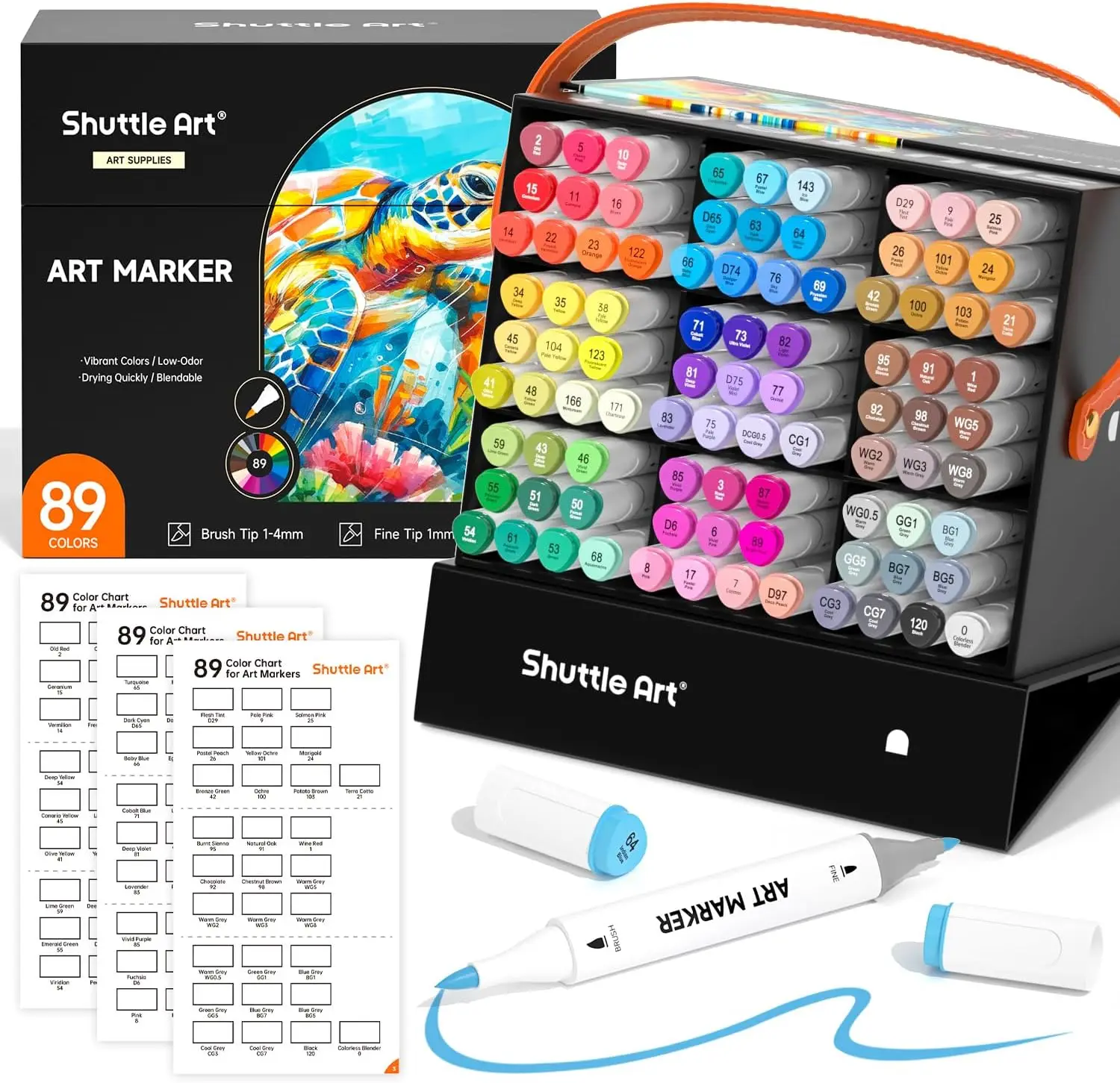 89 Colors Dual Tip Alcohol Markers, Brush & Fine Tip, Art Marker Set with Case for Coloring Sketching
89 Colors Dual Tip Alcohol Markers, Brush & Fine Tip, Art Marker Set with Case for Coloring Sketching