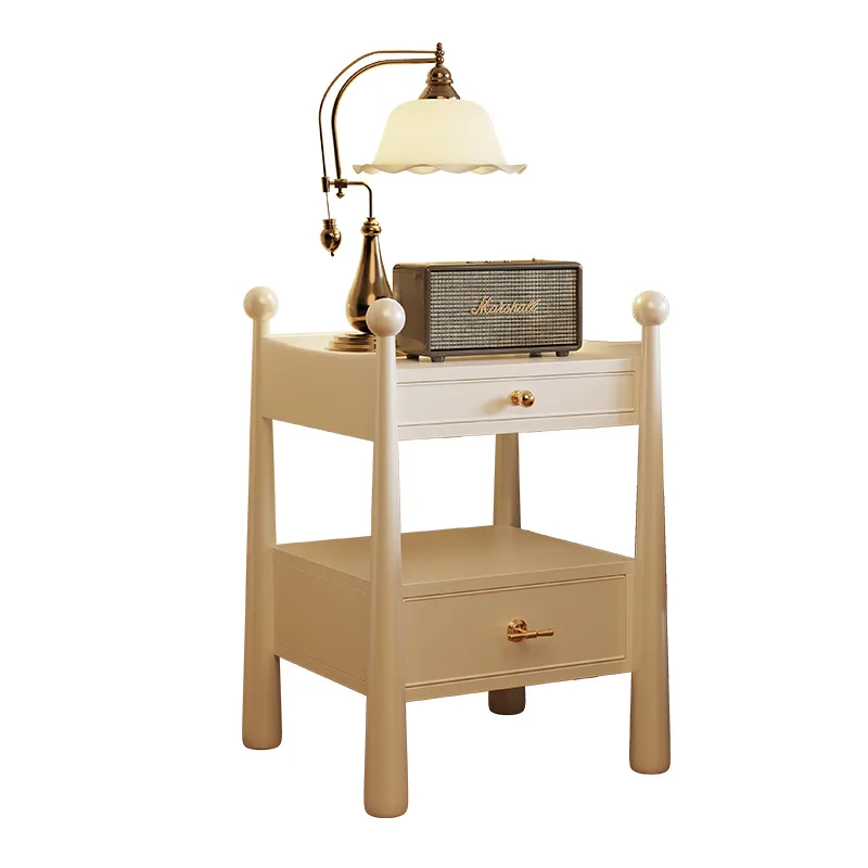 French solid wood white bedside table niche design sense medieval cream style creative retro small storage cabinet 
French solid wood white bedside table niche design sense medieval cream style creative retro small storage cabinet