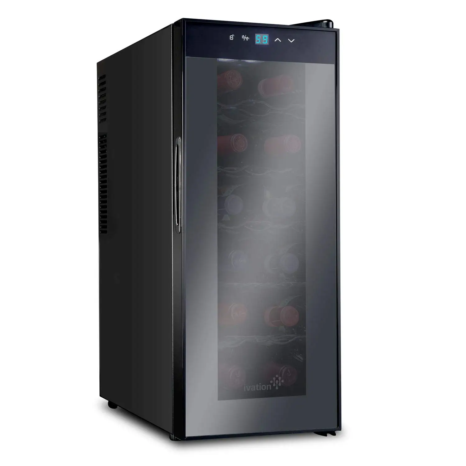 12 Bottle Wine Cooler Thermoelectric Quiet Freestanding Countertop Cellar Digital Display Smoked Glass Door Fridge, Customized
12 Bottle Wine Cooler Thermoelectric Quiet Freestanding Countertop Cellar Digital Display Smoked Glass Door Fridge, Customized