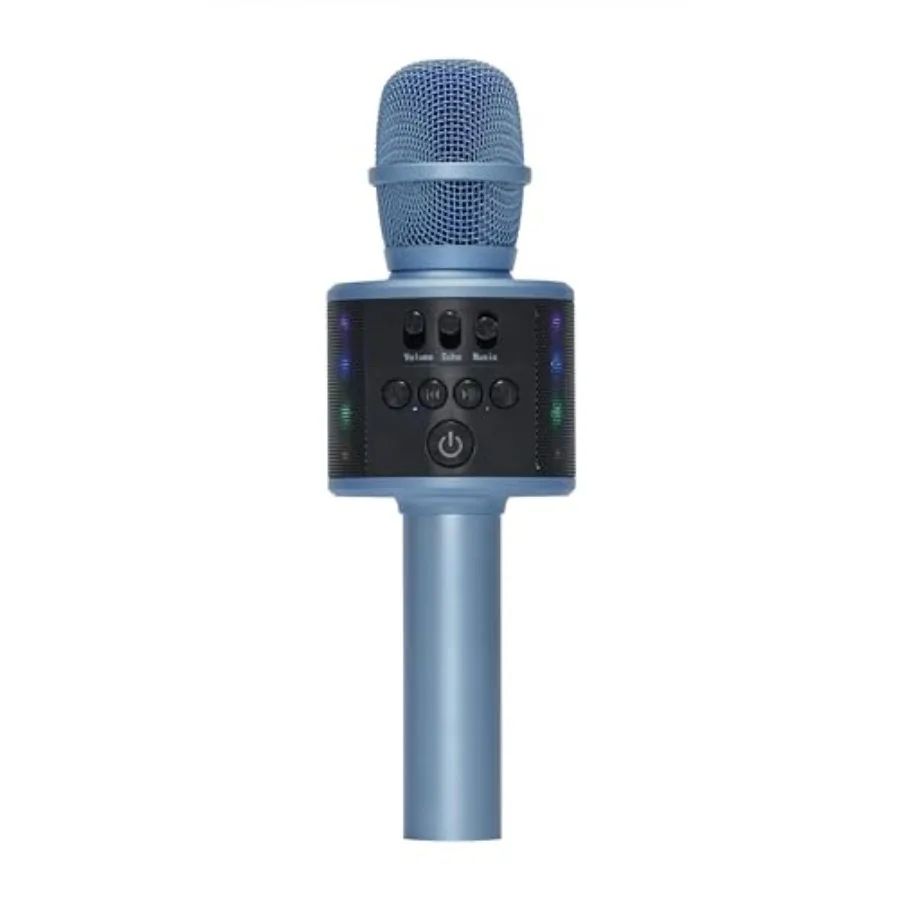 Wireless Bluetooth Karaoke Microphone with Built-in Speakers + HD Recording, Portable Handheld Mic Blue
Wireless Bluetooth Karaoke Microphone with Built-in Speakers + HD Recording, Portable Handheld Mic Blue