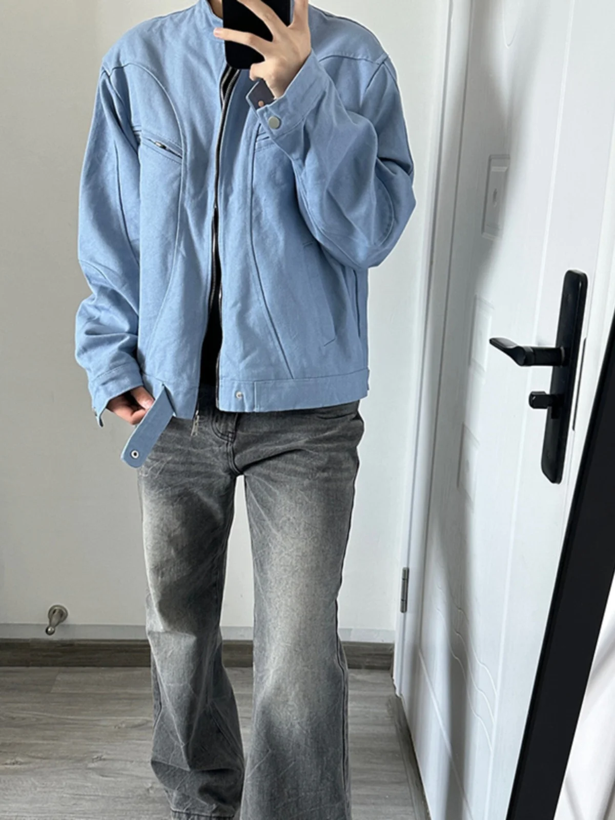 Blue ort Men's Vintage Heavyweight Waed Harington Jaet Workwear Sle Zipper Closure Outerwear Casual Trendy Youth Jaet
Blue ort Men's Vintage Heavyweight Waed Harington Jaet Workwear Sle Zipper Closure Outerwear Casual Trendy Youth Jaet