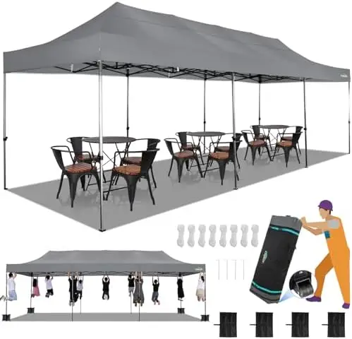 10x30 Heavy Duty Pop up Canopy with 8 sidewalls Stable Wedding Outdoor Tents for Parties Canopy Pop Up Party Tent UPF
10x30 Heavy Duty Pop up Canopy with 8 sidewalls Stable Wedding Outdoor Tents for Parties Canopy Pop Up Party Tent UPF