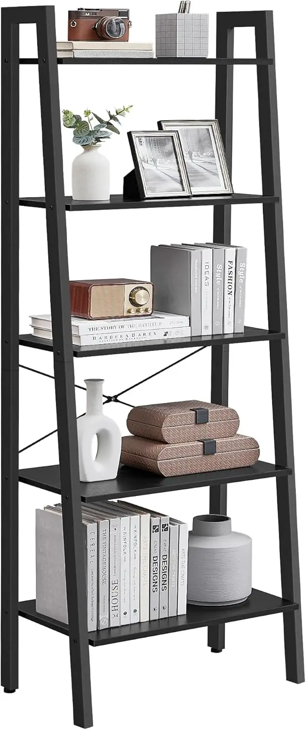 Ladder Shelf, 5-Tier Bookshelf, Storage Rack, Bookcase With Steel Frame, For Living Room, Home Office, Kitchen, Bedroom,
Ladder Shelf, 5-Tier Bookshelf, Storage Rack, Bookcase With Steel Frame, For Living Room, Home Office, Kitchen, Bedroom,