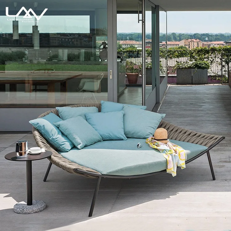 Modern Outdoor Garden weave rope day bed furniture Hotel patio balcony round sofa sunbed
Modern Outdoor Garden weave rope day bed furniture Hotel patio balcony round sofa sunbed