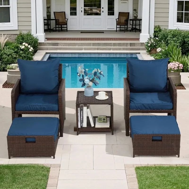 Outdoor Patio Furniture Set, Conversation Furniture, Bistro Set with Ottoman and Table for Garden or Poolside Use
Outdoor Patio Furniture Set, Conversation Furniture, Bistro Set with Ottoman and Table for Garden or Poolside Use
