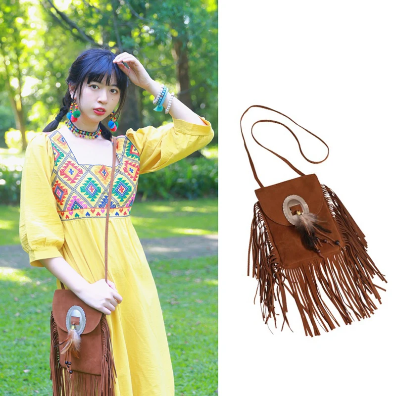 Travel Bohemian Tassel Single Shoulder Bag Women's Crossbody Bag Vintage Artistic Style Soft Handle Polyester Magnetic...
Travel Bohemian Tassel Single Shoulder Bag Women's Crossbody Bag Vintage Artistic Style Soft Handle Polyester Magnetic...