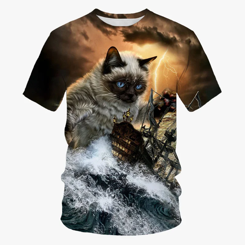 Funny Animal Cat Men's T-shirt 3D Printing Round Neck Summer T Shirt Fashion Casual Oversized Streetwear Short-sleeved Tops
Funny Animal Cat Men's T-shirt 3D Printing Round Neck Summer T Shirt Fashion Casual Oversized Streetwear Short-sleeved Tops