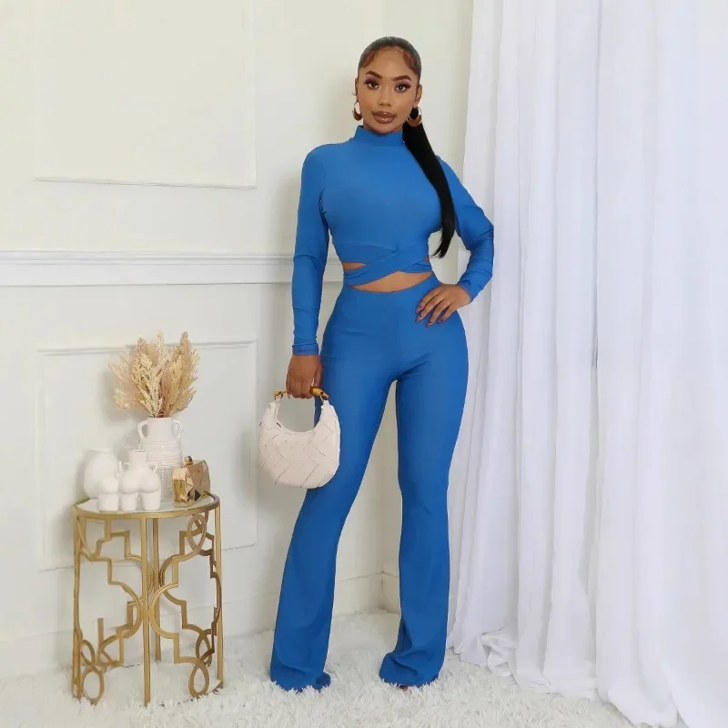 2024 Autumn Winter Solid Slim Casual 2 Piece Set Women Turtleneck Zipper Bandage Crop Top High Waist Flare Pants Street Outfits
2024 Autumn Winter Solid Slim Casual 2 Piece Set Women Turtleneck Zipper Bandage Crop Top High Waist Flare Pants Street Outfits