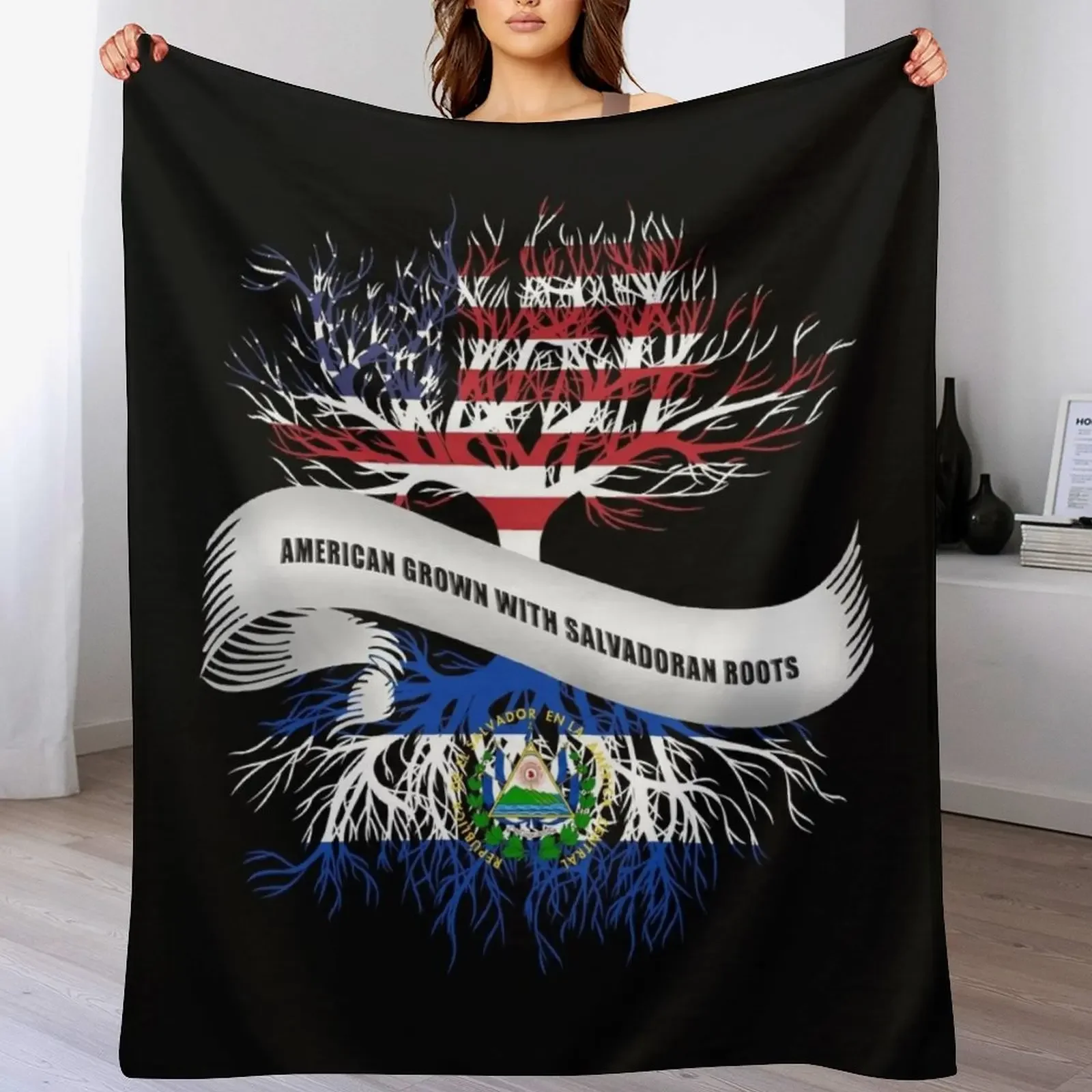 American Grown with Salvadoran Roots El Salvador Throw Blanket Decorative Throw Custom Soft Beds halloween Blankets 
American Grown with Salvadoran Roots El Salvador Throw Blanket Decorative Throw Custom Soft Beds halloween Blankets