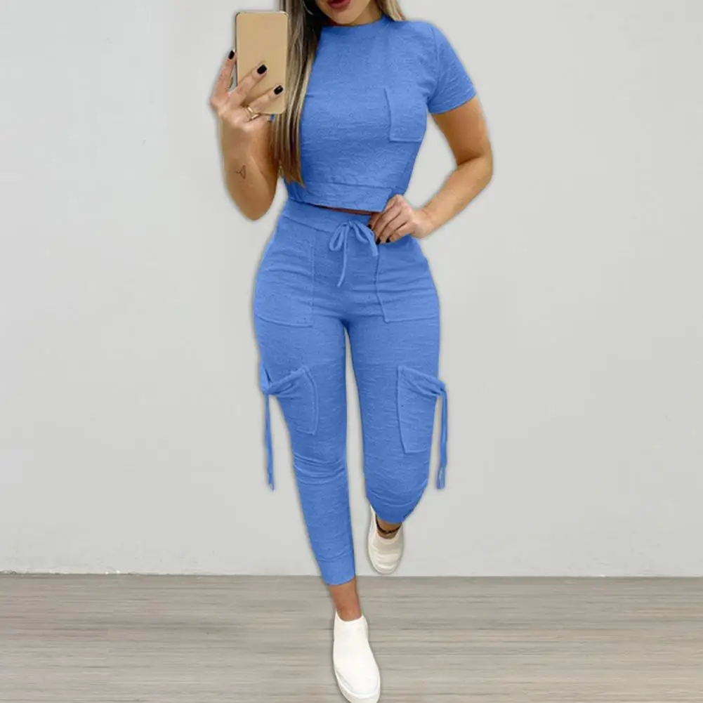 New Women Sportswear Pocket Drawstring Matching Set Multicolor Slim Short Top Pencil Pants Ladies Outfit Summer Loungewear Suits
New Women Sportswear Pocket Drawstring Matching Set Multicolor Slim Short Top Pencil Pants Ladies Outfit Summer Loungewear Suits
