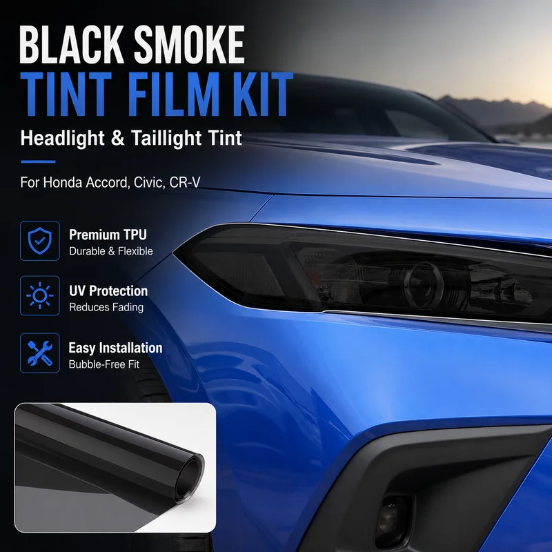 TPU Headlight and Taillight Tint Film Kit - Black Smoke Finish, Easy Installation Car Accessories For Honda Accord, Civic, CR-V
TPU Headlight and Taillight Tint Film Kit - Black Smoke Finish, Easy Installation Car Accessories For Honda Accord, Civic, CR-V