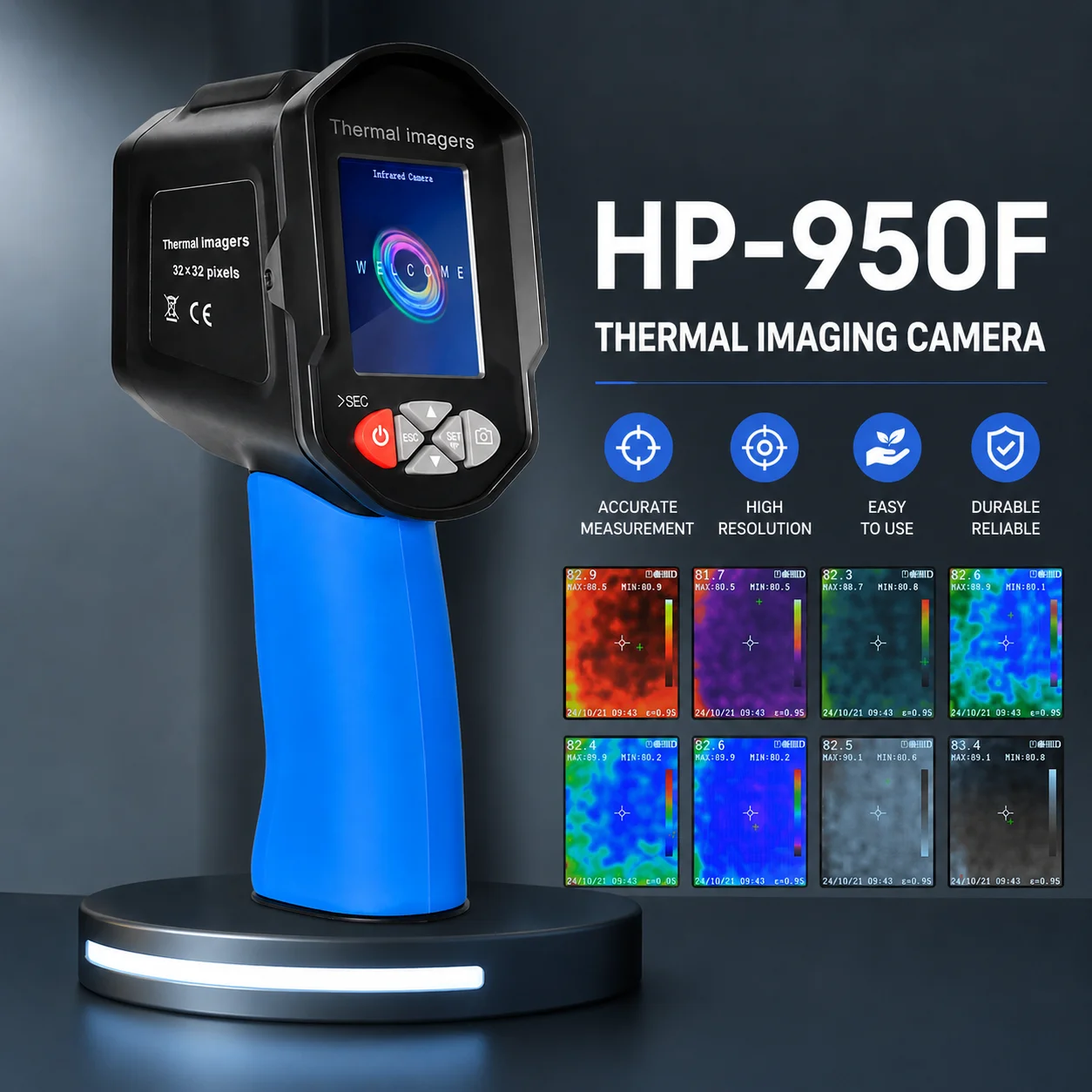 Thermal Imager Camera 32x32 IR Resolution Visible Camera 300,000 Pixels Temperature Tester -40℃ to 300℃ with Visible Light
Thermal Imager Camera 32x32 IR Resolution Visible Camera 300,000 Pixels Temperature Tester -40℃ to 300℃ with Visible Light