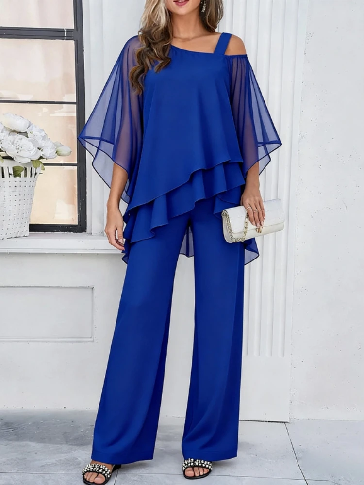 Elegant Women Trousers Sets Two Pieces Sexy Off Shoulder Half Batwing Sleeve Blouse&OL Wide Leg Fashion Casual Loose Pant Suits
Elegant Women Trousers Sets Two Pieces Sexy Off Shoulder Half Batwing Sleeve Blouse&OL Wide Leg Fashion Casual Loose Pant Suits
