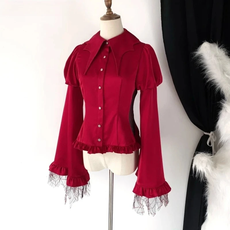 2025 New Vintage Lolita Style Shirt Women Casual Gothic Mesh Lantern Sleeve Slim Blouse Female Y2k Aesthetic Kawaii Tops Blusas
2025 New Vintage Lolita Style Shirt Women Casual Gothic Mesh Lantern Sleeve Slim Blouse Female Y2k Aesthetic Kawaii Tops Blusas