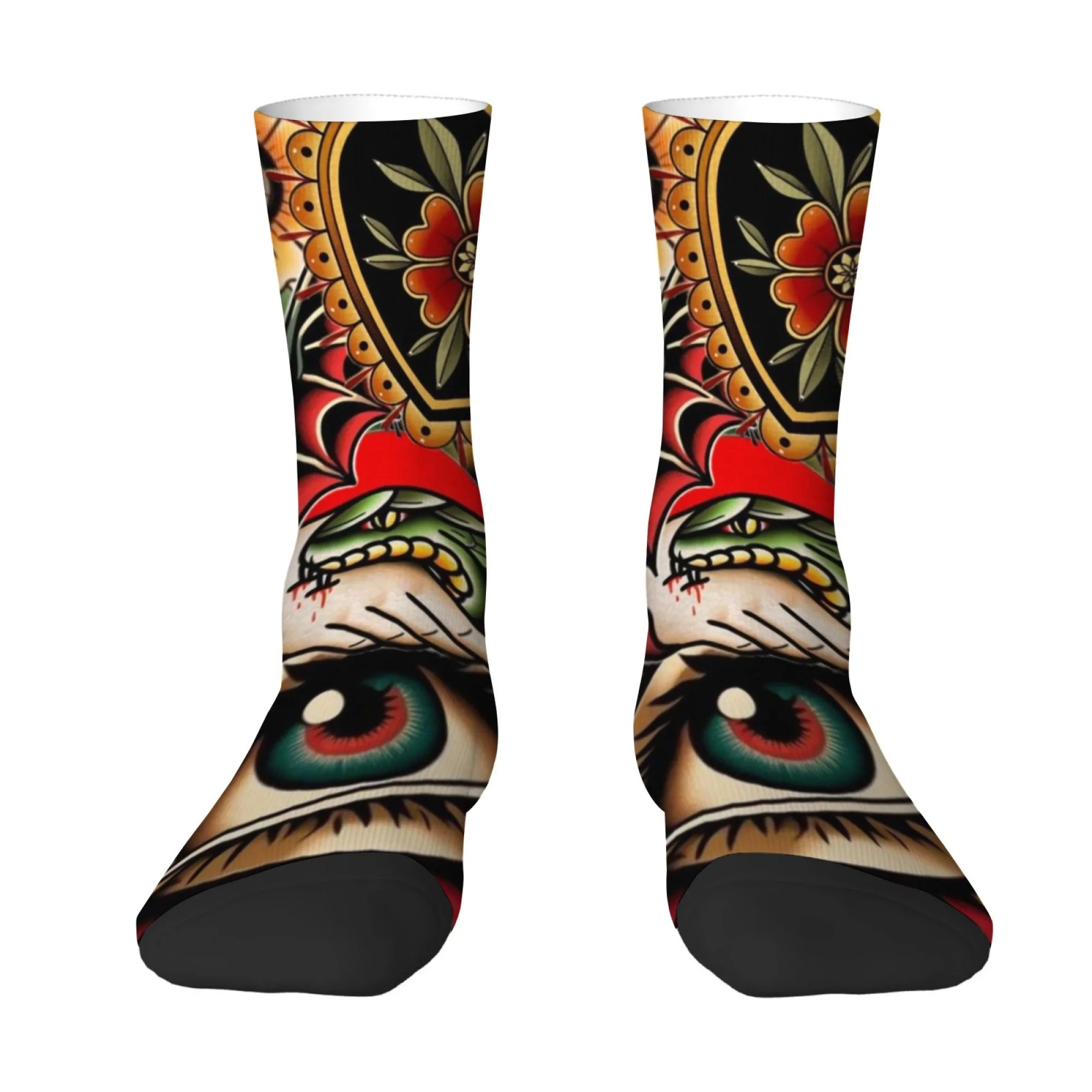 American Tattoo Style Men's Mid-Calf Socks Snake Floral Giant Eyeball Patterns Printed Street Comfortable Breathable Socks
American Tattoo Style Men's Mid-Calf Socks Snake Floral Giant Eyeball Patterns Printed Street Comfortable Breathable Socks