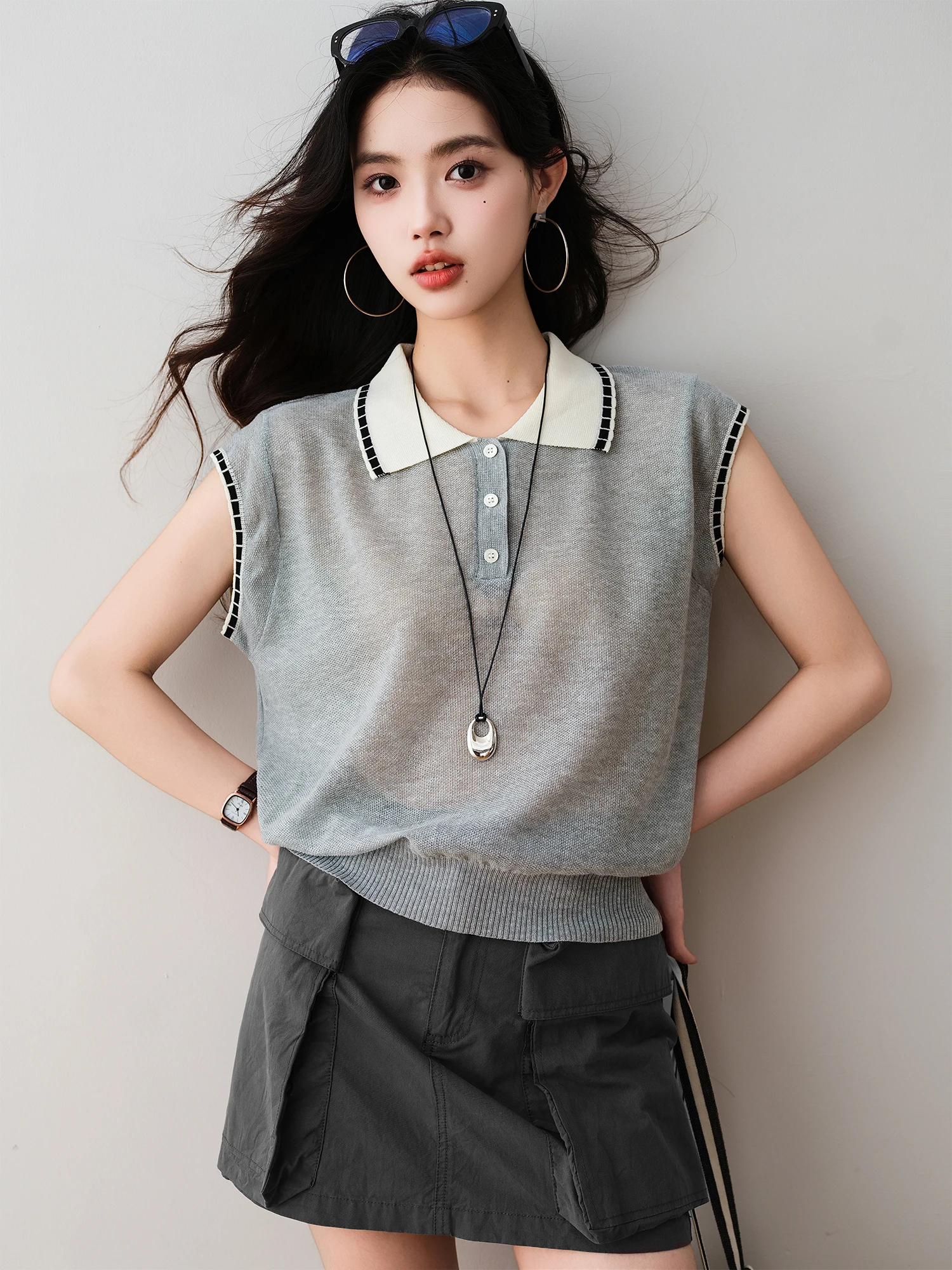 Ronron Faion Commute Sle Knitted Thin T-irt Collar Color Blo Design Summer New Arrival Women's Loose Fit Moisture Wic...
Ronron Faion Commute Sle Knitted Thin T-irt Collar Color Blo Design Summer New Arrival Women's Loose Fit Moisture Wic...