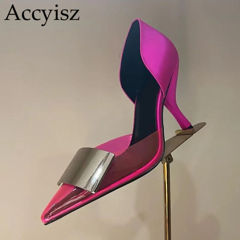 Transparent PVC Pointed Toe Shallow Mouth Sandals Women Metal Decor Thin High Heels Pumps Spring Summer Sexy Party Dress Shoes
Transparent PVC Pointed Toe Shallow Mouth Sandals Women Metal Decor Thin High Heels Pumps Spring Summer Sexy Party Dress Shoes
