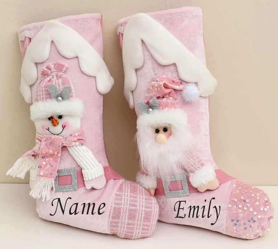 Personalized Printing Christmas Decoration Pink Sequins Christmas Socks Children's Gift bag Christmas Decoration Socks Gift Bag
Personalized Printing Christmas Decoration Pink Sequins Christmas Socks Children's Gift bag Christmas Decoration Socks Gift Bag