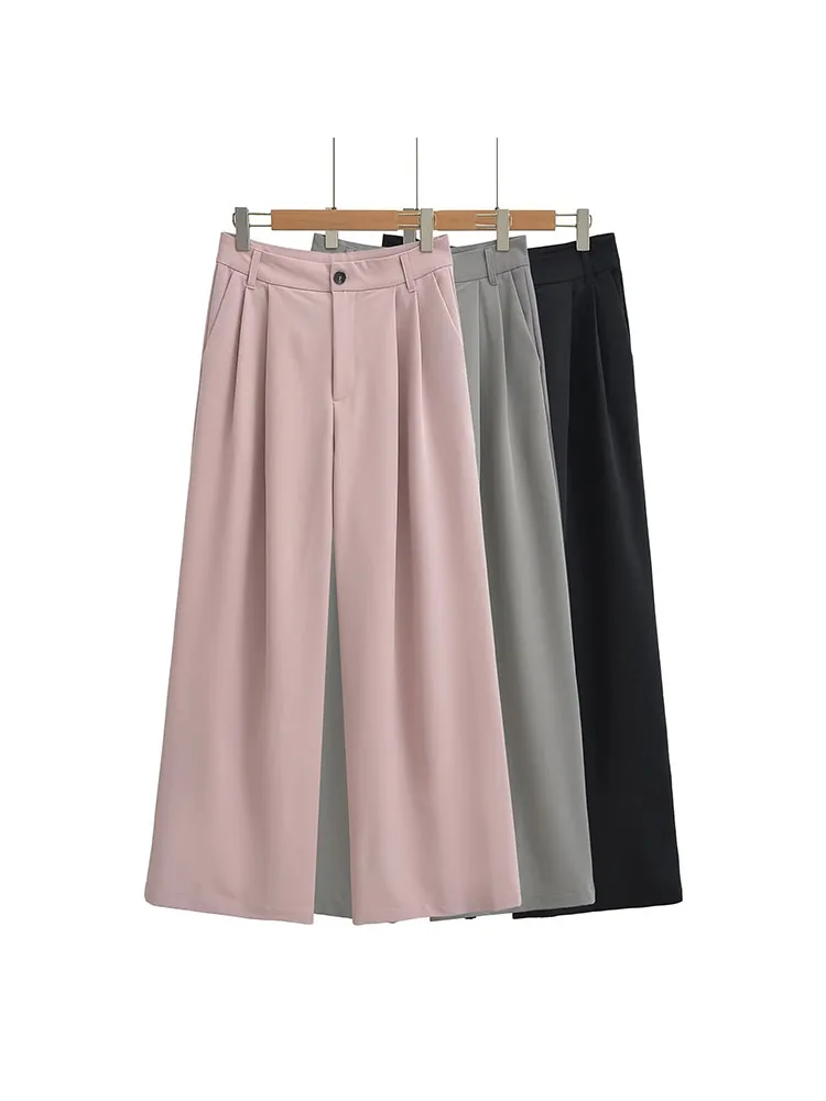 2024 European and American elastic waist loose solid color simple straight tube slim and tall trousers women's trousers casual p
2024 European and American elastic waist loose solid color simple straight tube slim and tall trousers women's trousers casual p