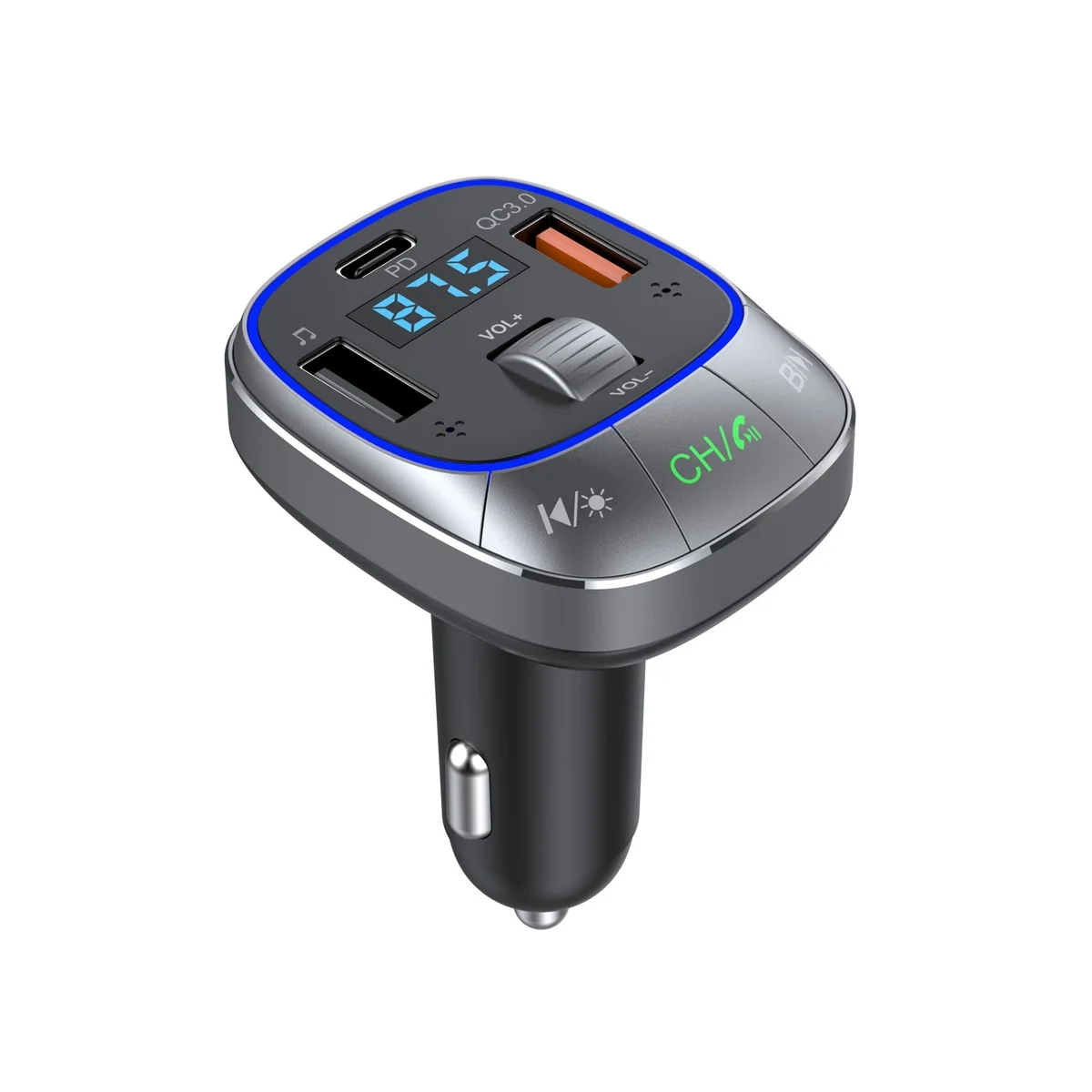 Car Charger Bluetooth 5.0 FM Transmitter PD 30W+QC3.0 Powerful Dual Mic Bluetooth Hands-Free with 7-Color
Car Charger Bluetooth 5.0 FM Transmitter PD 30W+QC3.0 Powerful Dual Mic Bluetooth Hands-Free with 7-Color