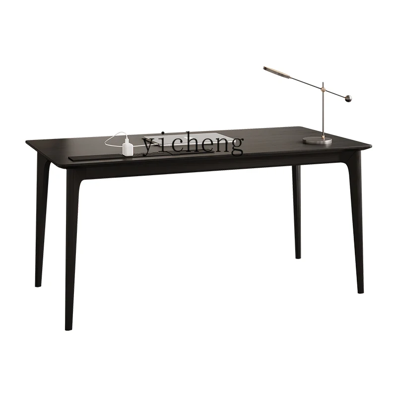 ZK Italian minimalist black solid wood desk study computer desk modern living room large long office study table socket
ZK Italian minimalist black solid wood desk study computer desk modern living room large long office study table socket