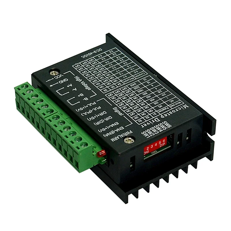 Охлаждающий алюминиевый гибридный драйвер шагового двигателя TB6600HG для шаговых двигателей NEMA 17, NEMA 23, NEMA24, NEMA 34
Охлаждающий алюминиевый гибридный драйвер шагового двигателя TB6600HG для шаговых двигателей NEMA 17, NEMA 23, NEMA24, NEMA 34
