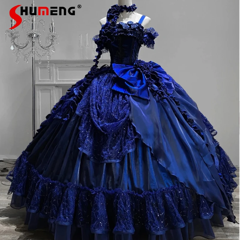 Original Blue Lolita Fishbone Maxi Dresses Summer Woman Sweet Slim-Fit Elegant Halloween Cos Suspender Dress Jsk Princess Dress
Original Blue Lolita Fishbone Maxi Dresses Summer Woman Sweet Slim-Fit Elegant Halloween Cos Suspender Dress Jsk Princess Dress