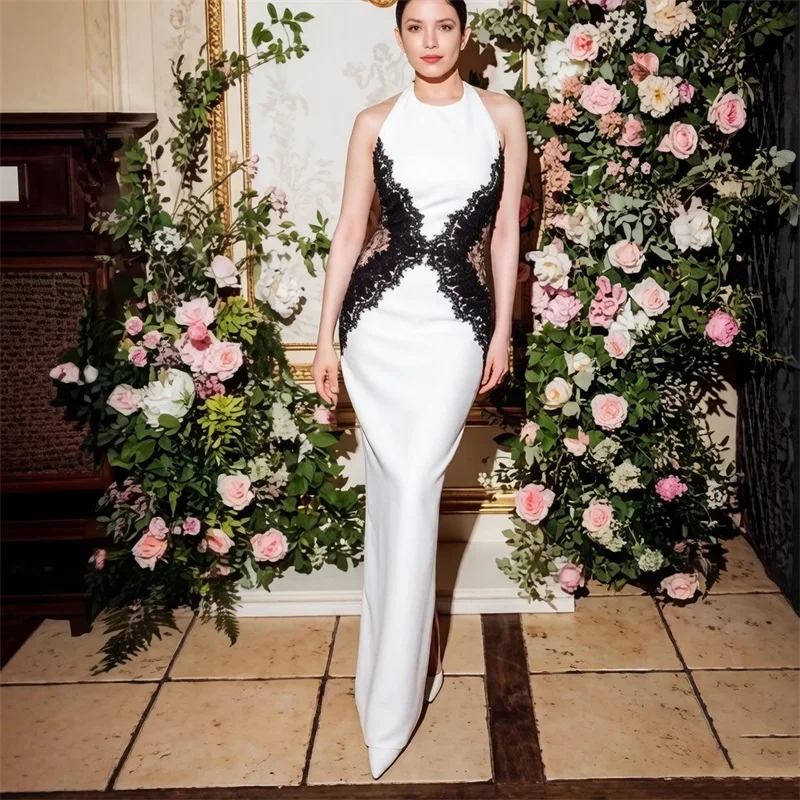 Lace Black White Prom Dress Sexy Backless Sleeveless Sheath Long Party Gown Formal Wedding Guest Birthday Robe
Lace Black White Prom Dress Sexy Backless Sleeveless Sheath Long Party Gown Formal Wedding Guest Birthday Robe