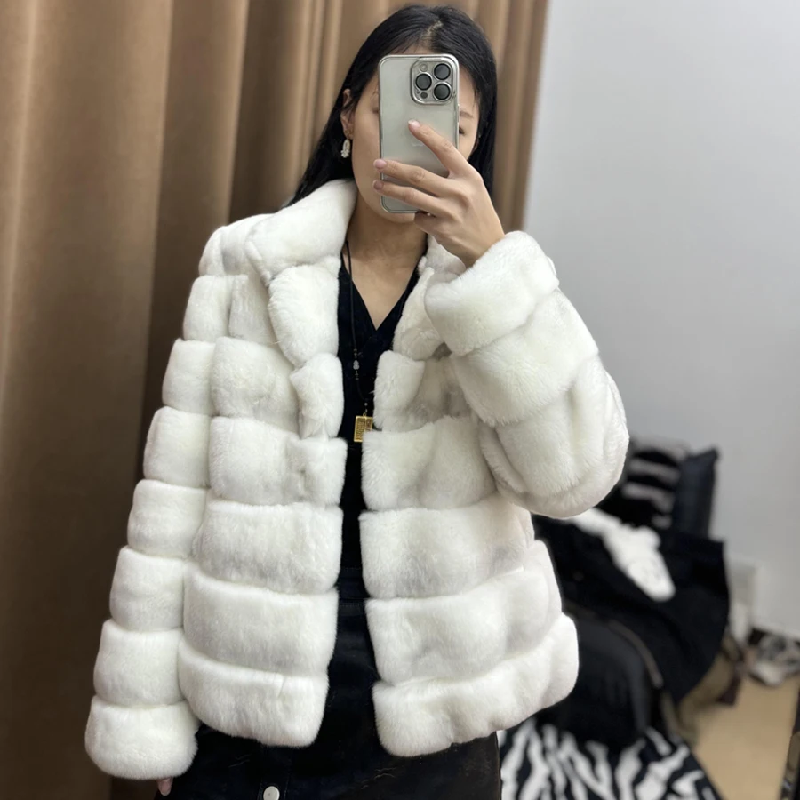 Real Rex Rabbit Fur Jacket With High Collar Women's Winter Jacket Chinchilla Color Fur Jacket Luxury Genuine Leather Jackets
Real Rex Rabbit Fur Jacket With High Collar Women's Winter Jacket Chinchilla Color Fur Jacket Luxury Genuine Leather Jackets